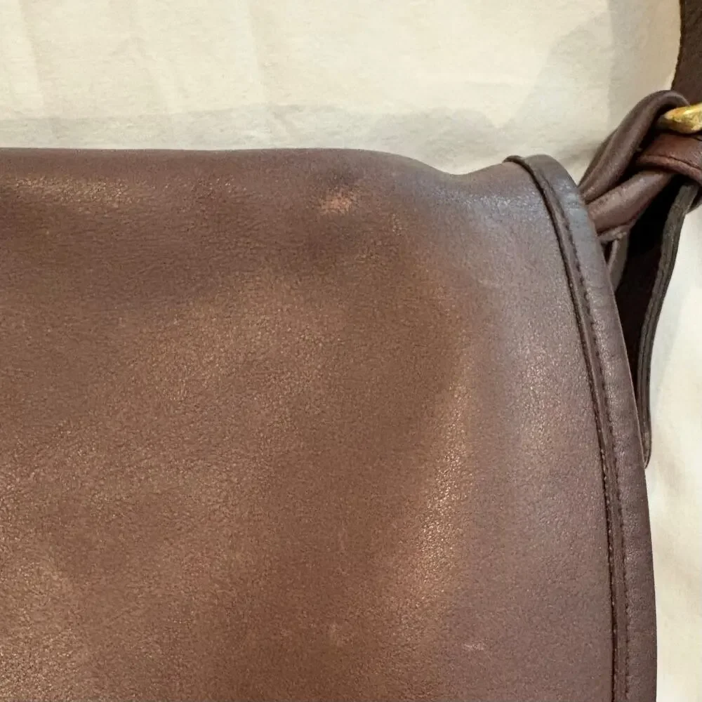 VTG COACH FLETCHER 1997 Crossbody Mahogany Brown Cowhide Leather N# M7M-4150